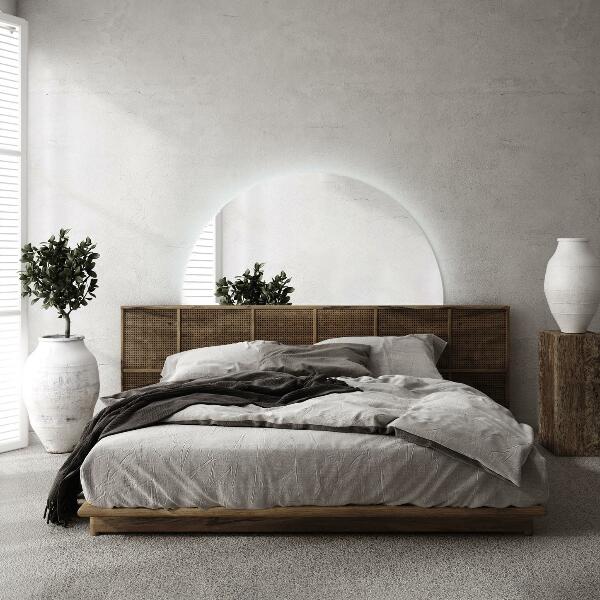 Halfronde spiegel met verlichting 30x60 cm