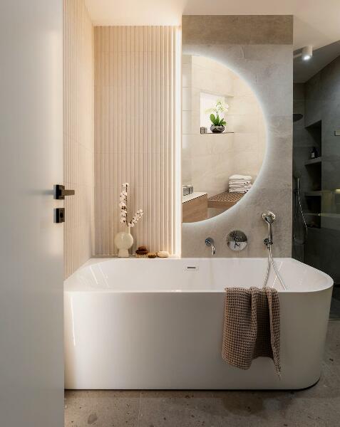 Halfronde spiegel met verlichting 50x100 cm