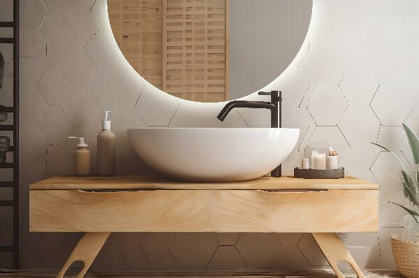 Halfronde spiegel met verlichting 50x100 cm