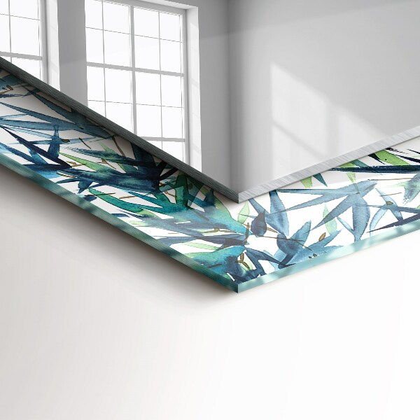 Wandspiegel decoratieve print Bamboe bladeren in aquarel