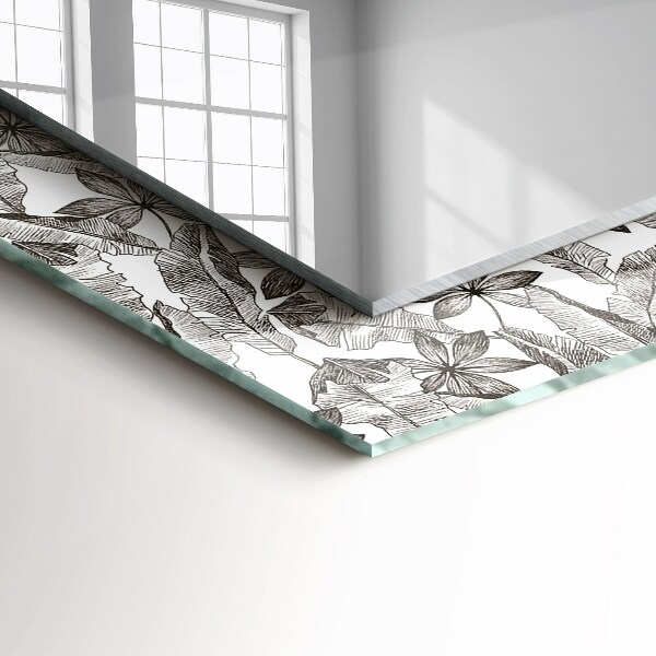 Spiegel met decoratie Bladeren en bloemen