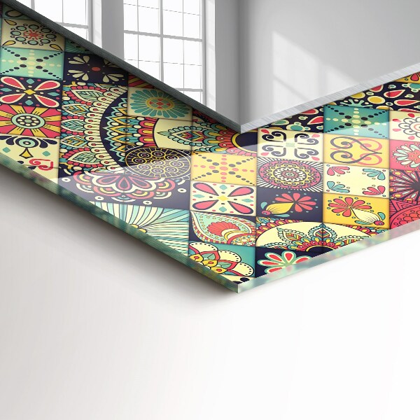 Wandspiegel met print Gekleurd mozaïek