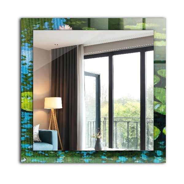 Bedrukte spiegel Waterlelie poeder