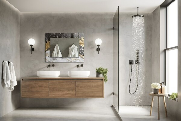 Wandspiegel decoratieve print Abstract marmer met aderen