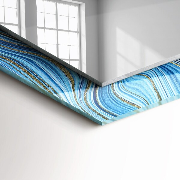 Wandspiegel met print Blauw abstract patroon