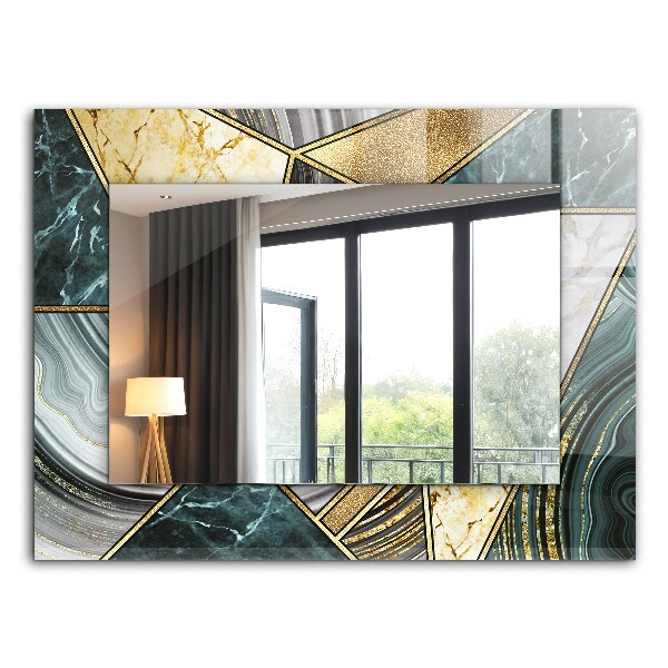 Spiegel met bedrukte lijst Abstract geometrisch patroon