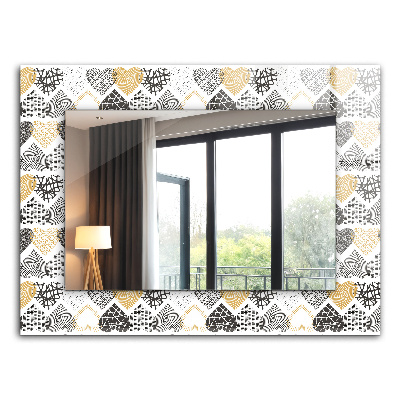 Spiegel lijst met print Gekleurde harten