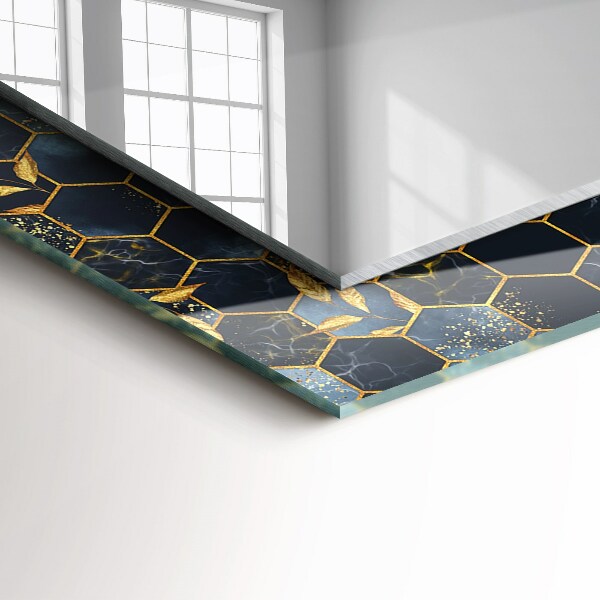 Spiegel met print Zeshoekige bladeren