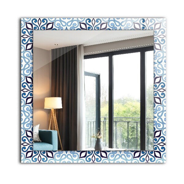 Wandspiegel decoratieve print Blauw siermotief