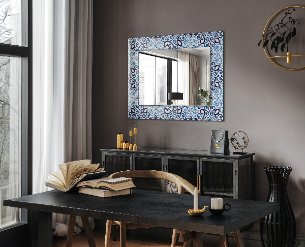Wandspiegel decoratieve print Blauw siermotief