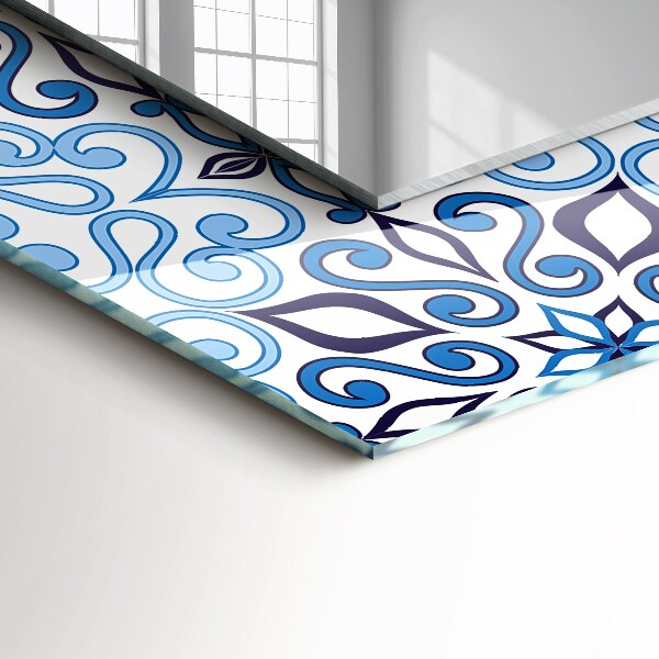 Wandspiegel decoratieve print Blauw siermotief