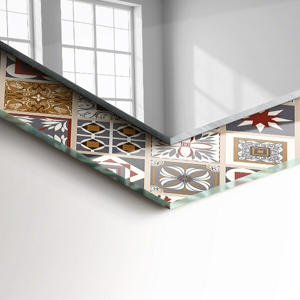 Spiegel met bedrukte lijst Gekleurd mozaïek