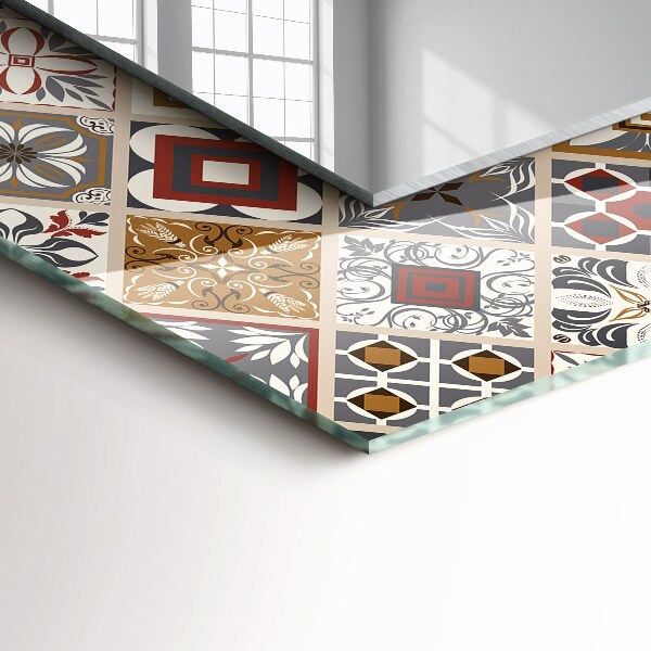 Spiegel met bedrukte lijst Gekleurd mozaïek