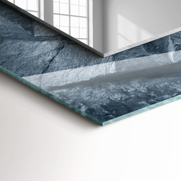 Spiegel met bedrukte lijst Geometrisch bomenmotief