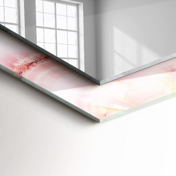 Spiegel lijst met print Roze marmerpatroon