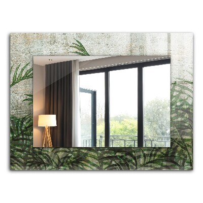 Bedrukte spiegel Groene varenbladeren