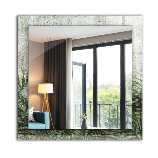 Bedrukte spiegel Groene varenbladeren