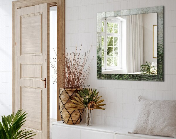 Bedrukte spiegel Groene varenbladeren