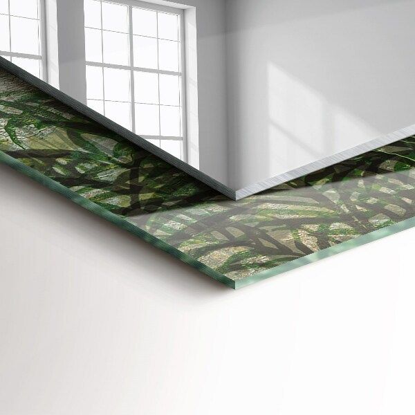 Bedrukte spiegel Groene varenbladeren