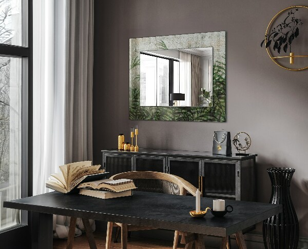 Bedrukte spiegel Groene varenbladeren