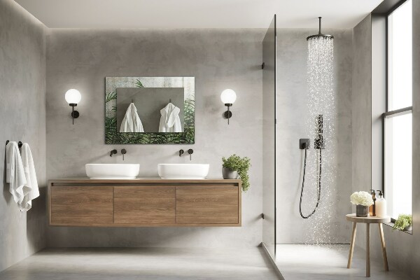 Bedrukte spiegel Groene varenbladeren