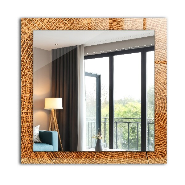 Spiegel lijst met print Dwarsdoorsnede van de groeiringen van een boomstam