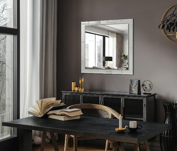 Wandspiegel decoratieve print Witte marmer motieven