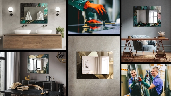 Bedrukte spiegel Abstracte kunst