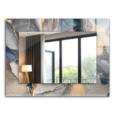 Spiegel met decoratie Blauwe abstracte kunst