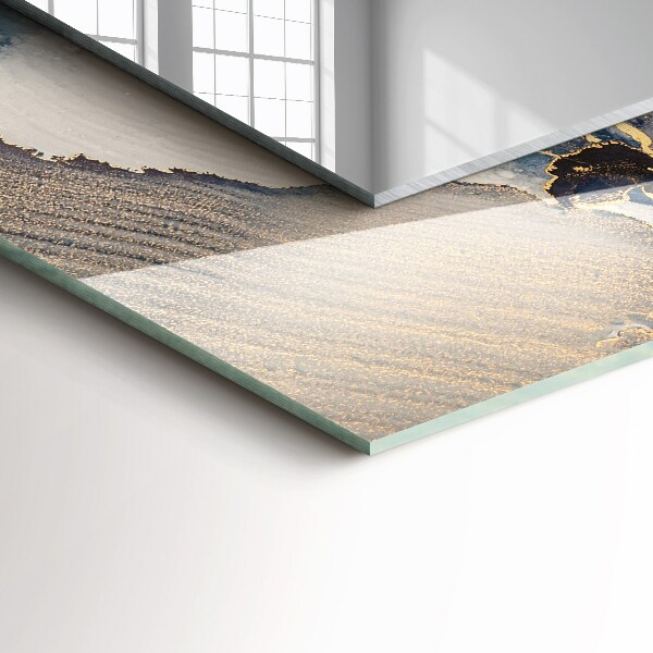 Spiegel met decoratie Blauwe abstracte kunst