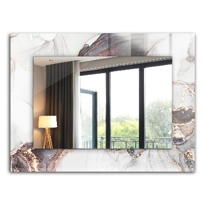Spiegel lijst met print Abstracte marmer kunst