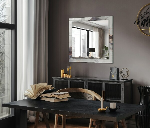 Spiegel lijst met print Abstracte marmer kunst