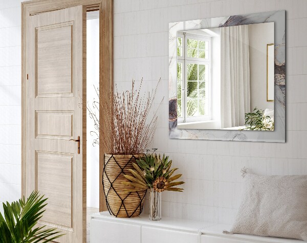 Spiegel lijst met print Abstracte marmer kunst