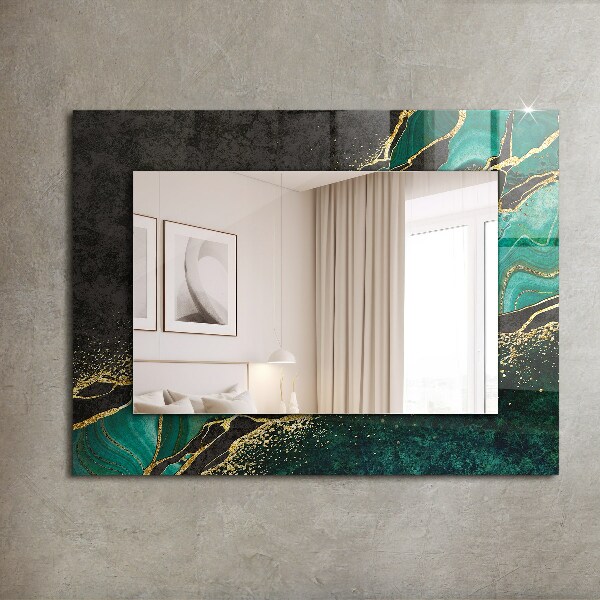 Wandspiegel decoratieve print Groene abstracte kunst motieven