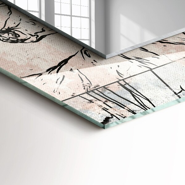 Wandspiegel met print Planten met hertengeweien