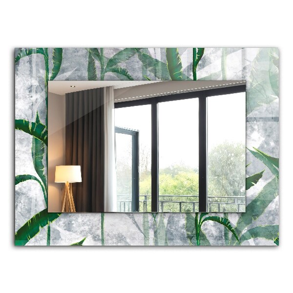 Spiegel met decoratie Planten met groene bladeren