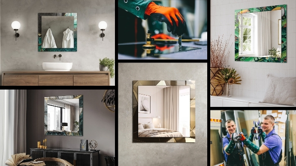 Spiegel met print Gele decoraties