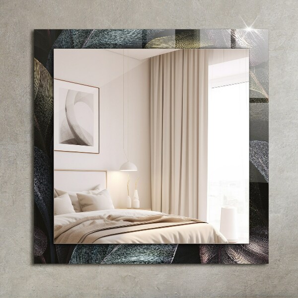 Spiegel met decoratie Gekleurde plantenbladeren