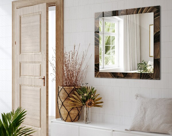 Spiegel lijst met print Tropische bladeren