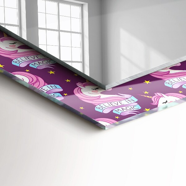 Wandspiegel met print Sterletters in de vorm van een eenhoorn