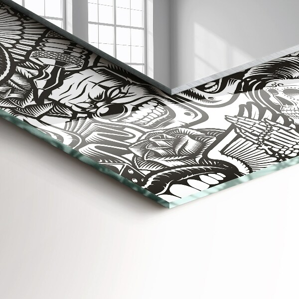 Bedrukte spiegel Zwart-wit patronen