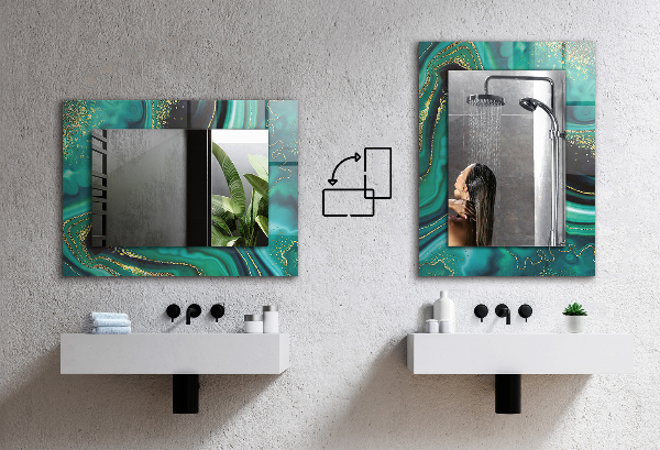 Wandspiegel met print Zwart hart ontwerp