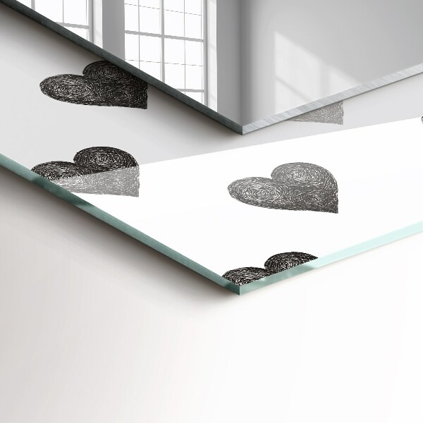 Wandspiegel met print Zwart hart ontwerp