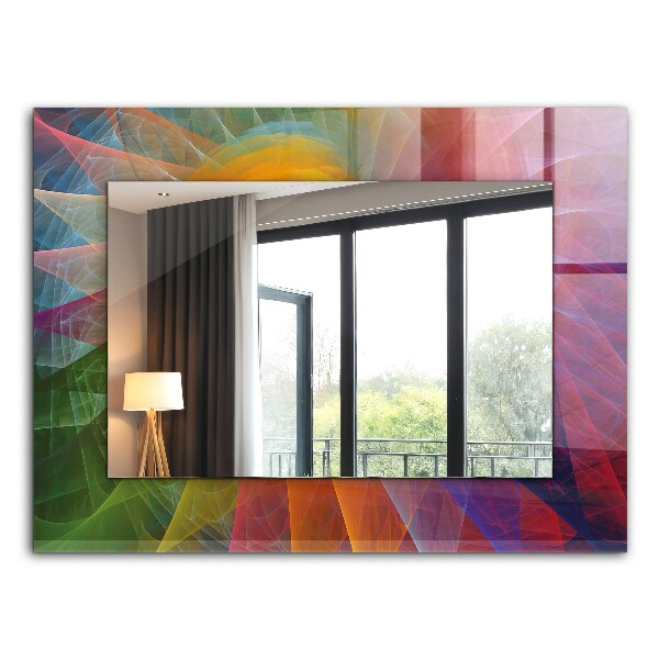 Spiegel met decoratie Gekleurde abstracte spiraal