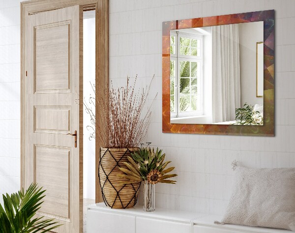 Spiegel lijst met print Kleurrijke fractal spiraal