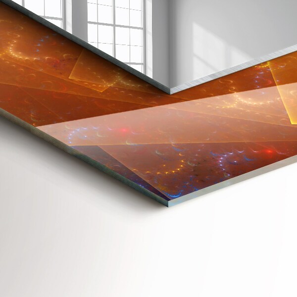 Spiegel lijst met print Kleurrijke fractal spiraal