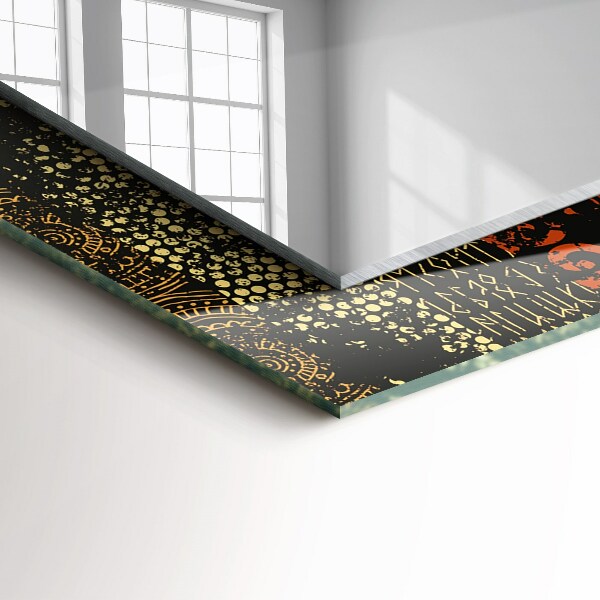 Spiegel met print Etnisch siermotief