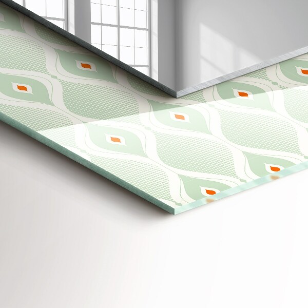 Spiegel lijst met print Groen geometrisch patroon