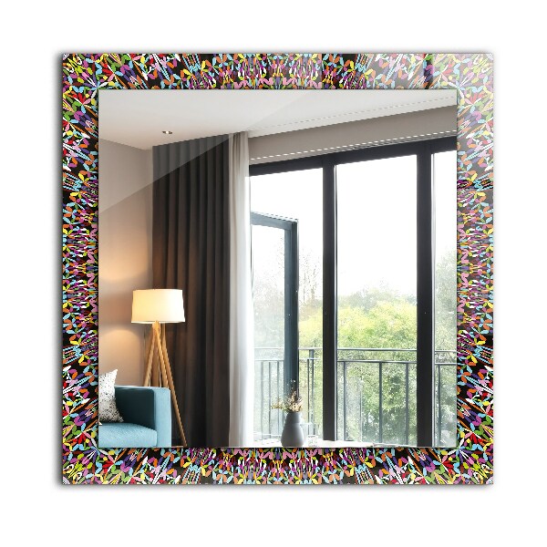 Spiegel met bedrukte lijst Gekleurde mandala