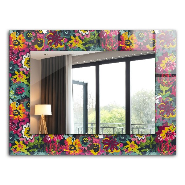 Spiegel met decoratie Gekleurd bloemenpatroon